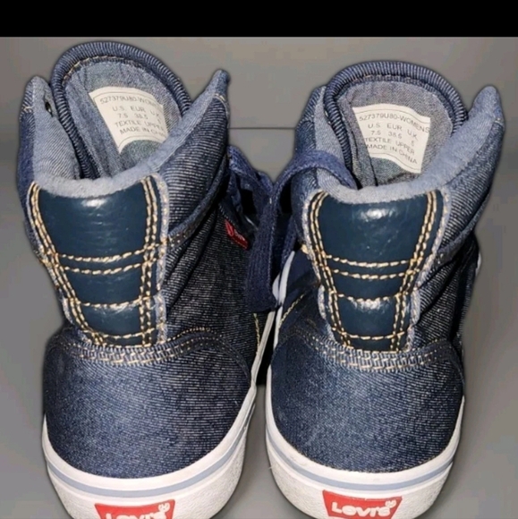 Levi’s High Top Denim Sneakers Womens Size 7.5Casual Lace Up (Mint Condition) - Picture 7 of 10